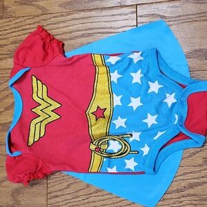 Wonder Woman Baby Onesie with Removable Cape from DC Comics 0-6 Months